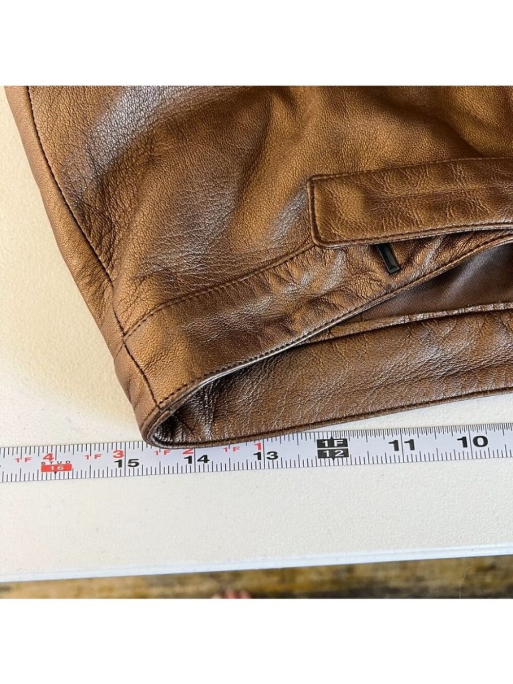 Vintage Laundry Shelli Segal Leather Pants Copper Bootcut 8 Buttery Soft Chic - Picture 11 of 16